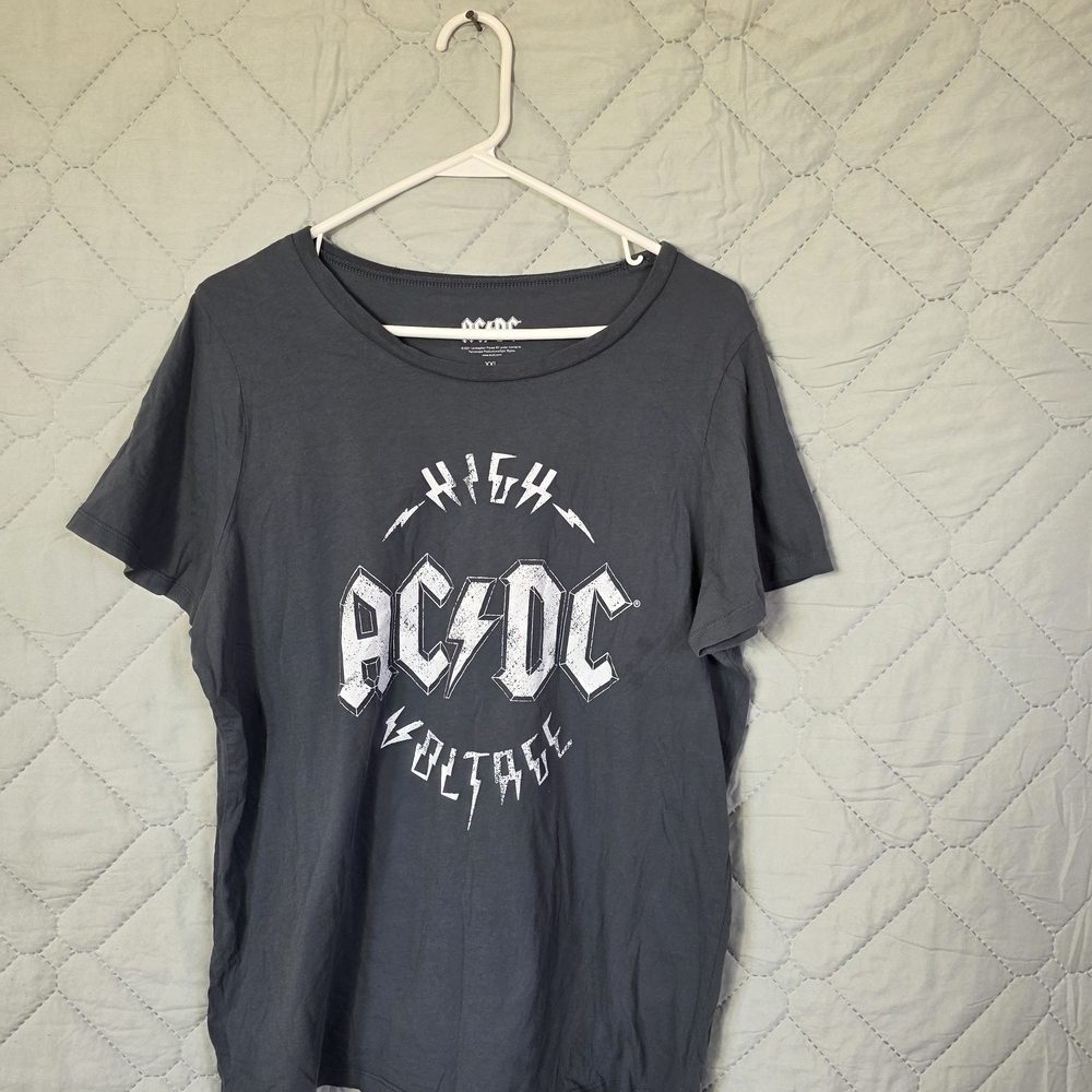 ACDC High Voltage Mens Navy T-Shirt Pure Cotton Short Sleeve Round Neck Size 2XL